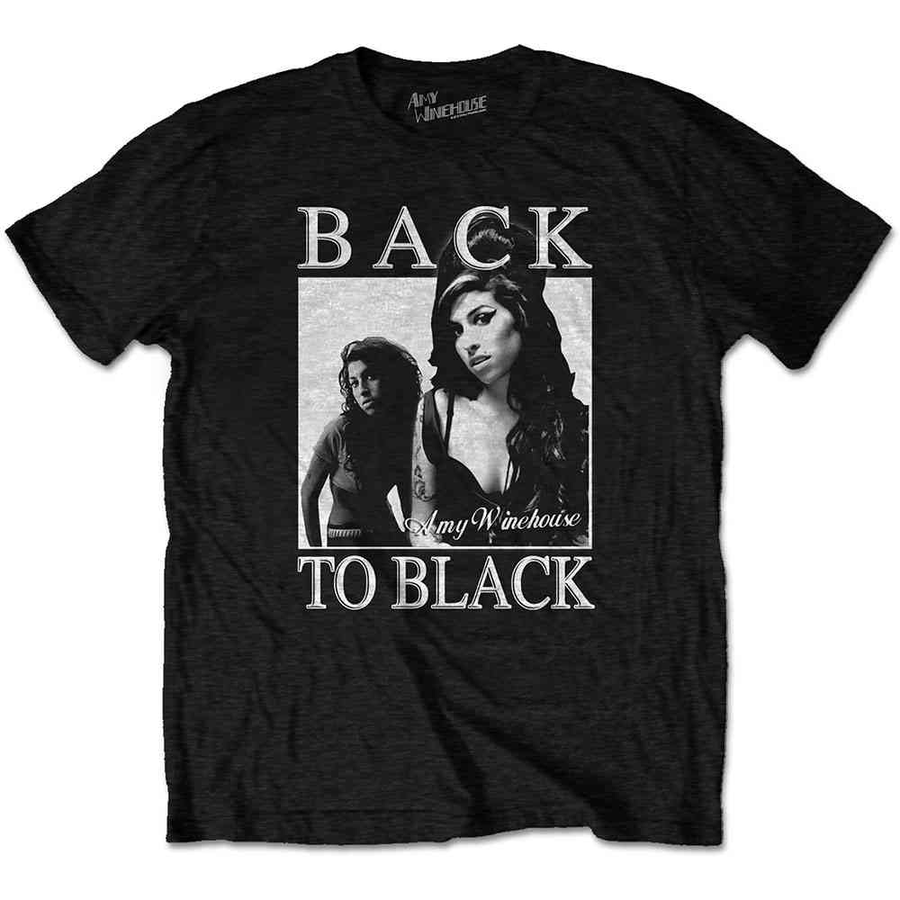 Amy Winehouse - Back To Black Heren Tshirt - Zwart